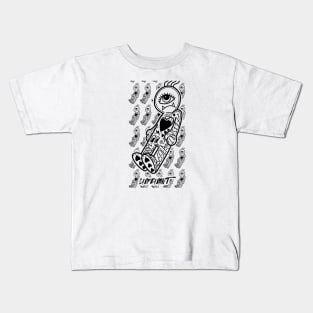 Dope little one eye monster cartoon ink-pencil black-and-white illustration Kids T-Shirt